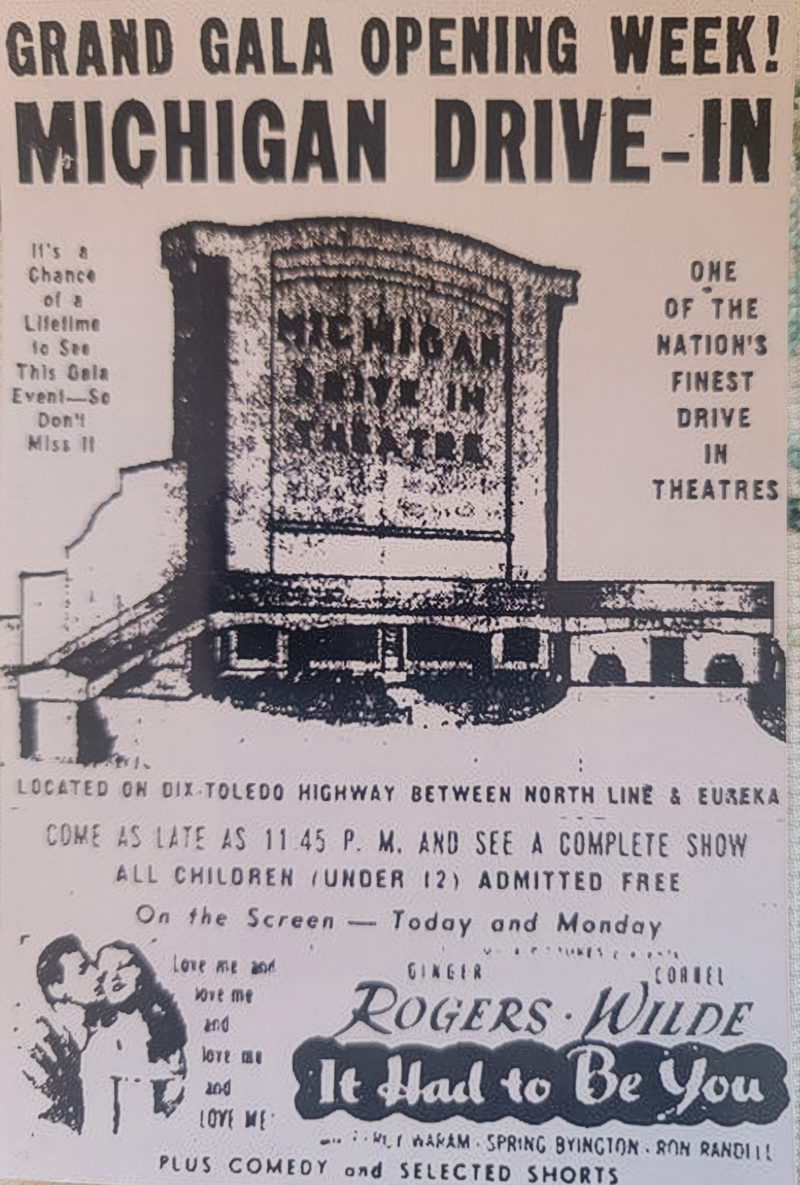 Michigan Drive-In Theatre - From Southgate Historical Society - Aco Blair